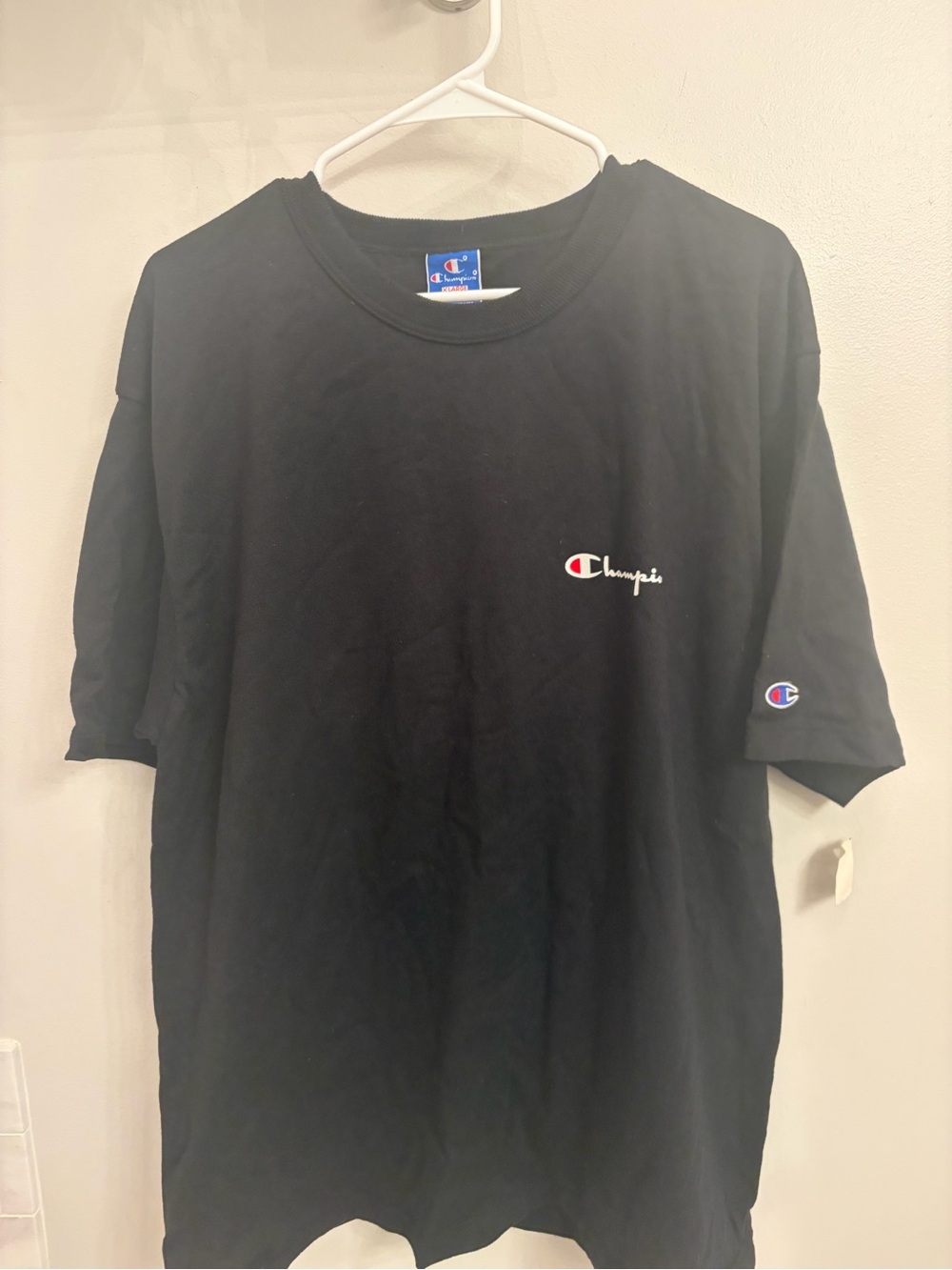 Champion Men's Black Logo T-Shirt xl classic logo